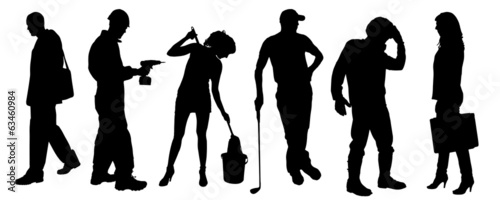 Vector silhouettes of different people.