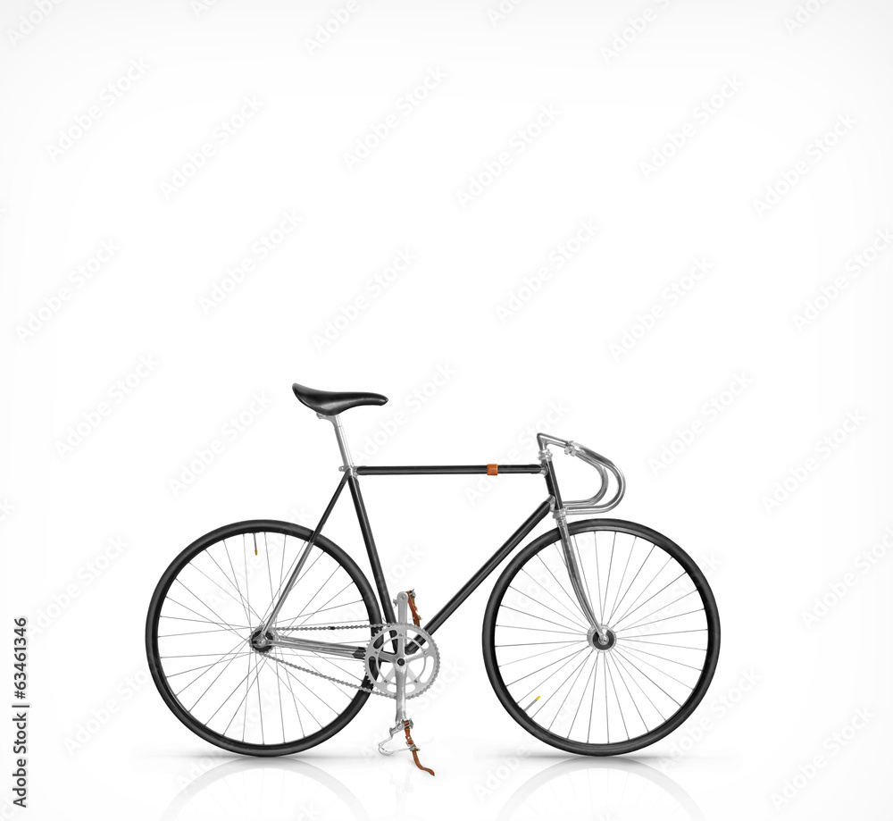 Classic fixed gear bicycle isolated on white