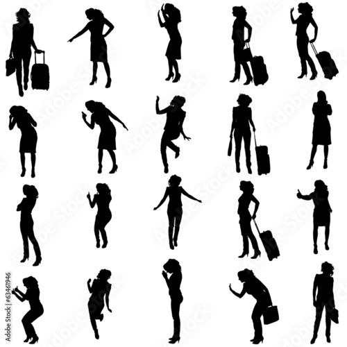 Vector silhouette of woman.