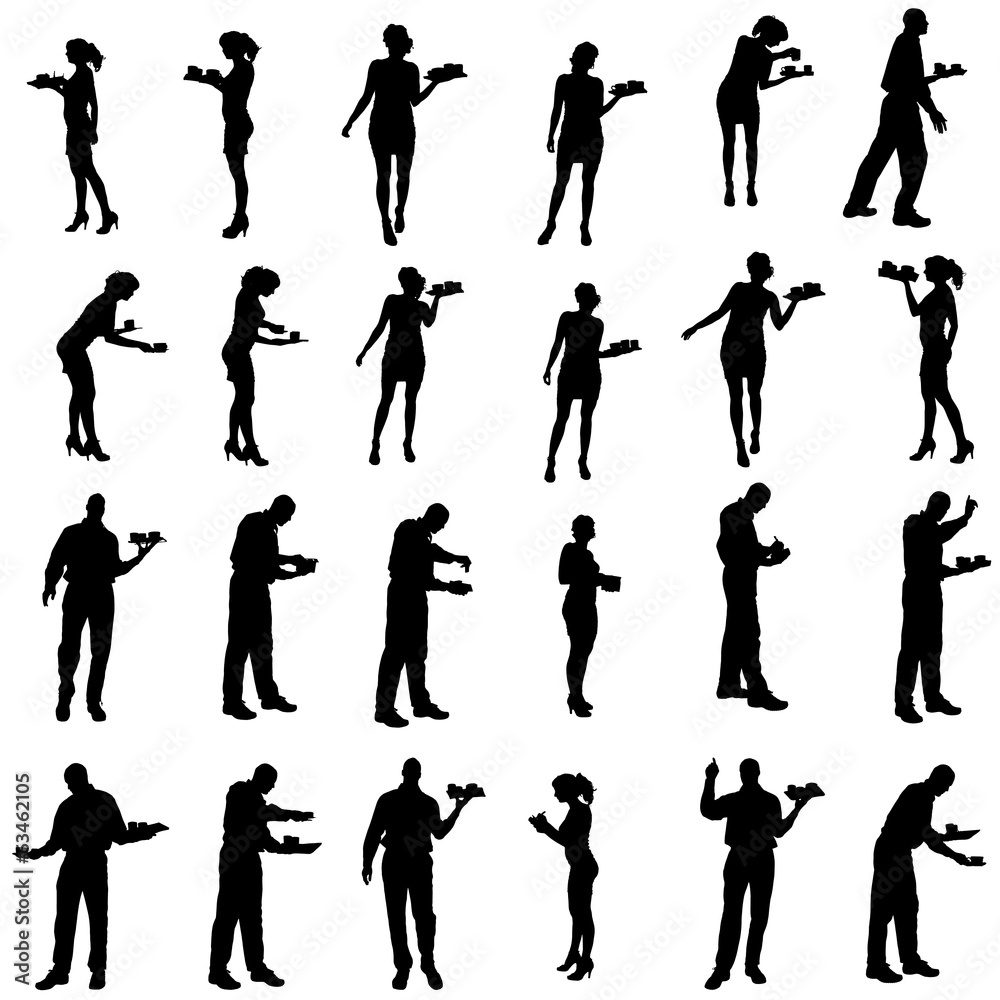 Vector waiter silhouette. Vector waiter silhouette.