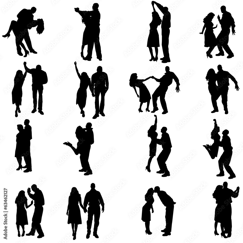 Vector silhouette of people.