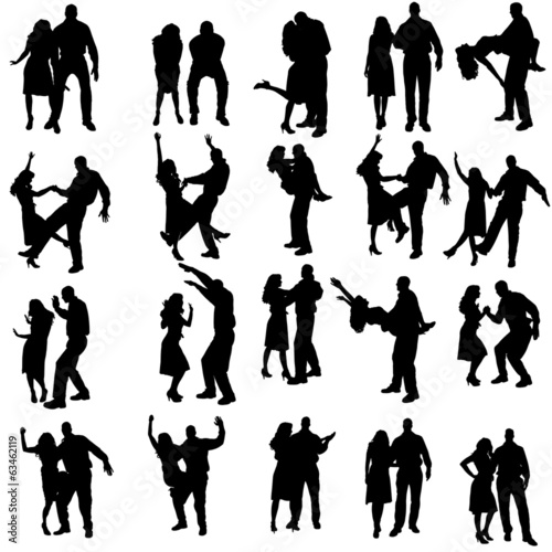 Vector silhouette of people.