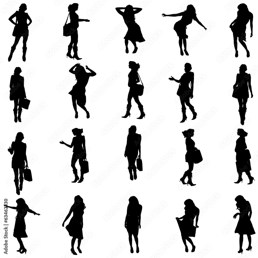 Vector silhouettes of different people.