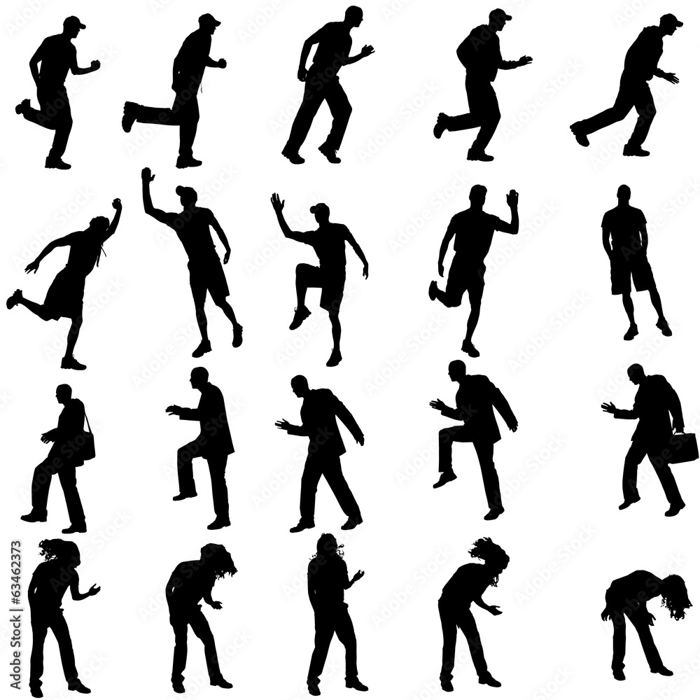 Vector silhouettes of different people. Vector silhouettes of different people.