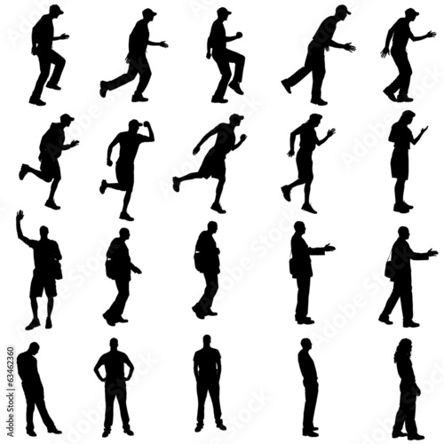 Vector silhouettes of different people. © majivecka
