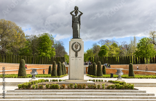 Statue of Jacinto Benavente. Park of Retiro. Madrid. Spain