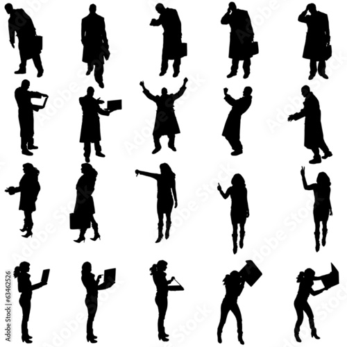 Vector silhouettes of different people.