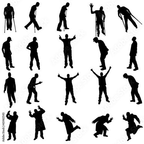 Vector silhouettes of different people.