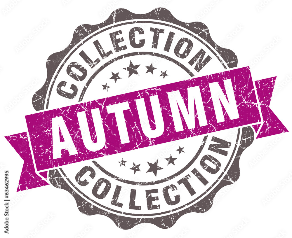 Obraz premium Autumn collection violet grunge retro style isolated seal