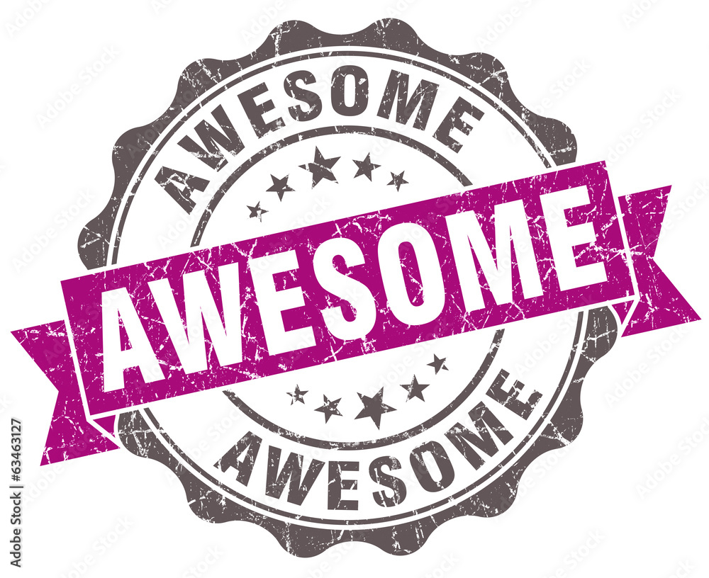 Awesome violet grungy retro style isolated seal Awesome violet grungy retro style isolated seal