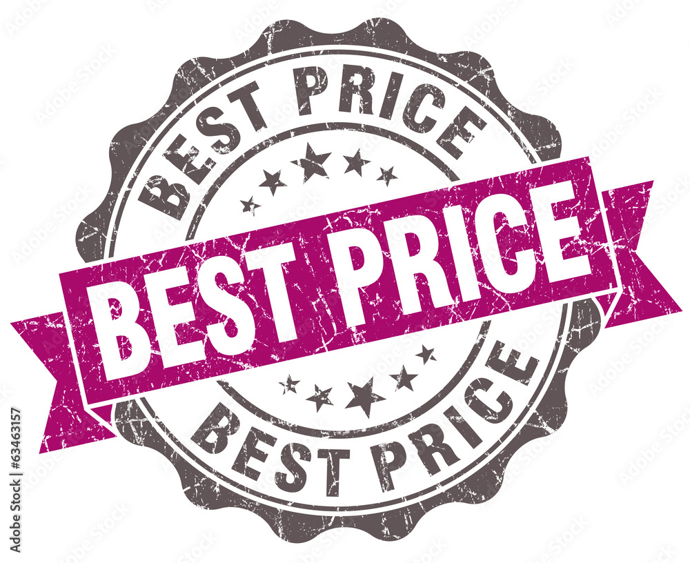 Best price violet grunge retro style isolated seal Best price violet grunge retro style isolated seal