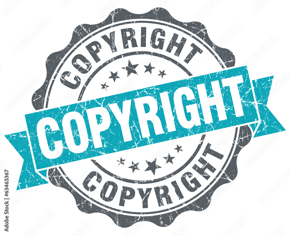 Obraz premium Copyright blue grunge retro style isolated seal