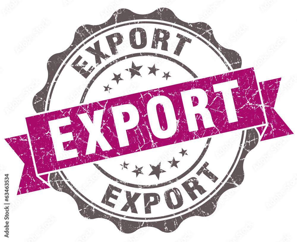 Fototapeta premium Export violet grunge retro style isolated seal