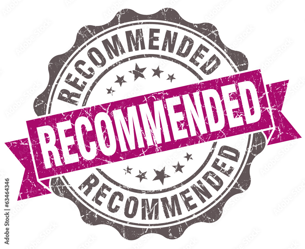 Fototapeta premium Recommended violet grunge retro style isolated seal