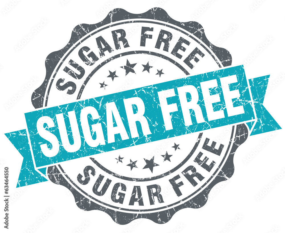 Fototapeta premium Sugar free turquoise grunge retro style isolated seal