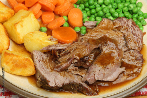 Roast Lamb with Vegetables and Gravy