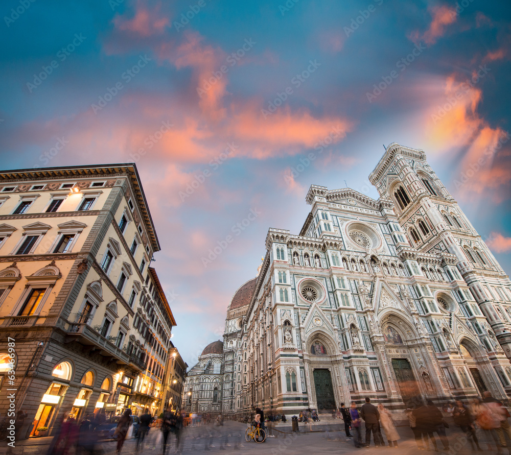 Facade of the Basilica of Saint Mary of the Flower in Florence a