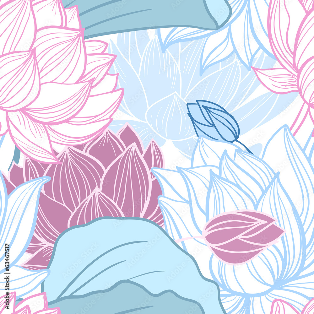 Obraz premium lotus seamless pattern