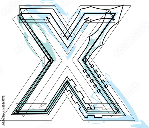 Font illustration letter x