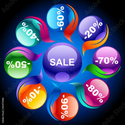 Colorful discount labels 11