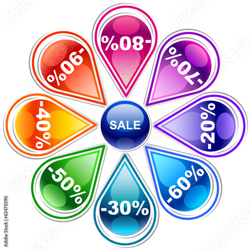 Colorful discount labels 10