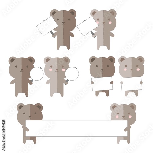 Fototapeta Naklejka Na Ścianę i Meble -  Bears Holding Board