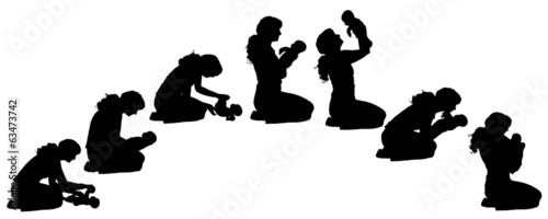 Vector silhouette of a woman.