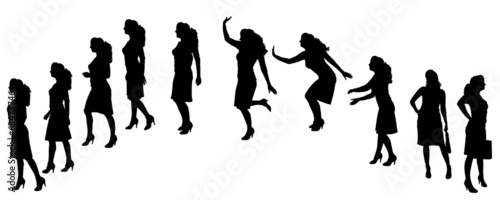 Vector silhouette of businesswoman.