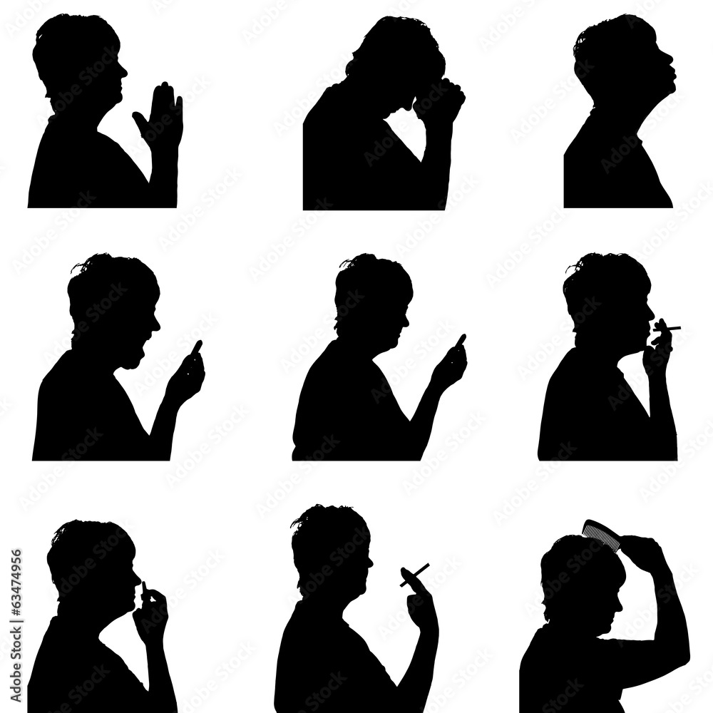 Vector silhouette of people.