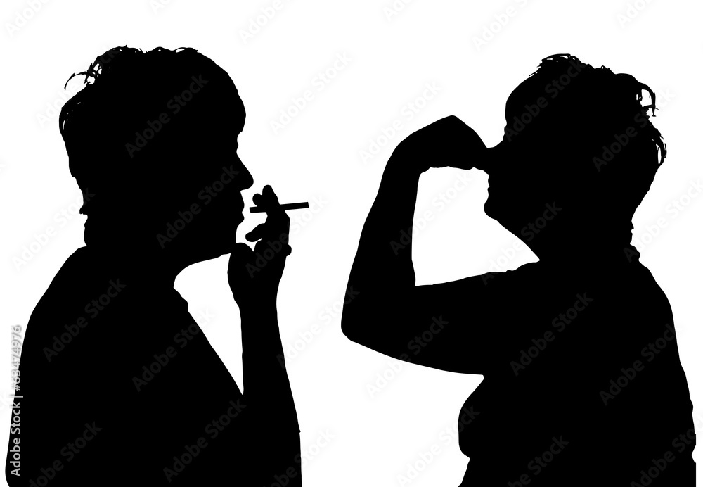 Vector silhouette of people.