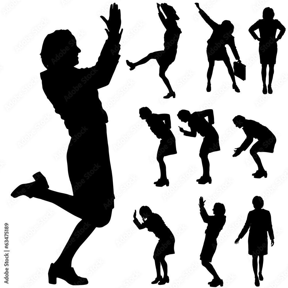 Fototapeta premium Vector silhouette of woman.