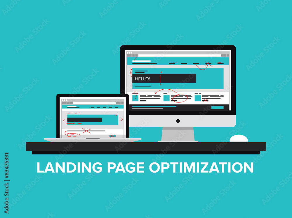 Landing page optimization concept Landing page optimization concept