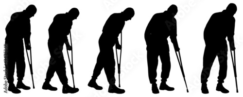 Vector silhouette of old people.