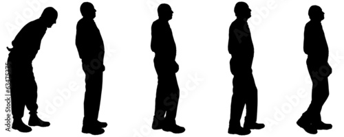 Vector silhouette of old people.