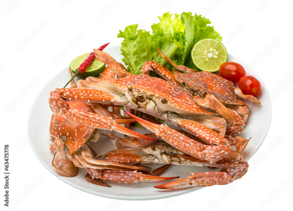 Boiled blue crab