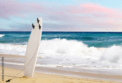 Surfboard on beach