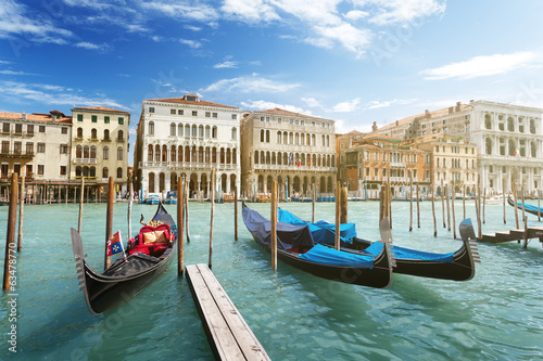 gondolas in Venice, Italy.