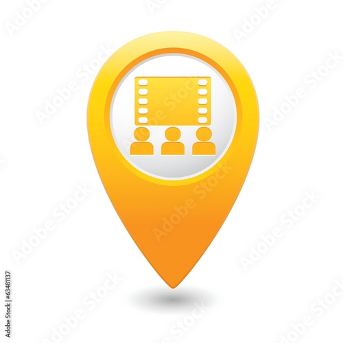 Map pointer with cinema icon