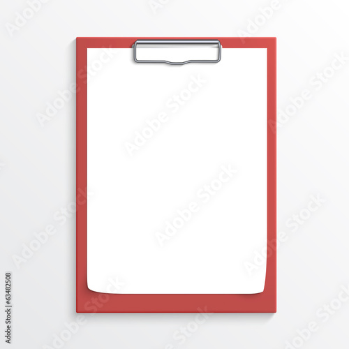 Realistic red clipboard
