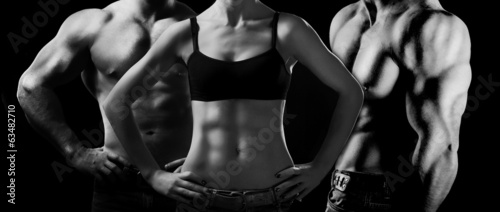 Bodybuilding. Man and woman