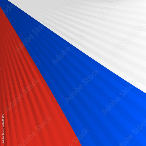 Abstract waving red blue white ribbon flag