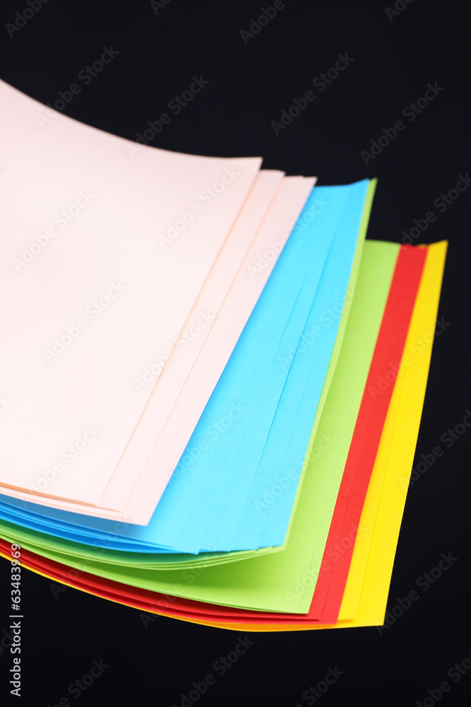 Colorful art paper on black background Colorful art paper on black background