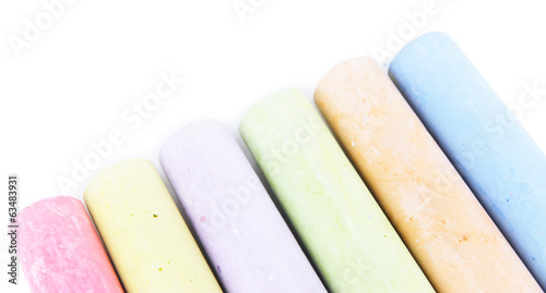 Chalks in variety of colors, isolated on white