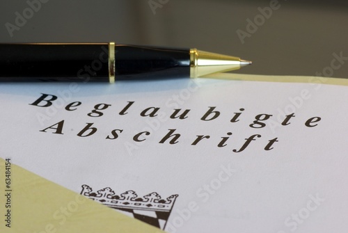 Beglaubigte Abschrift