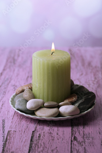 Composition with spa stones  candle