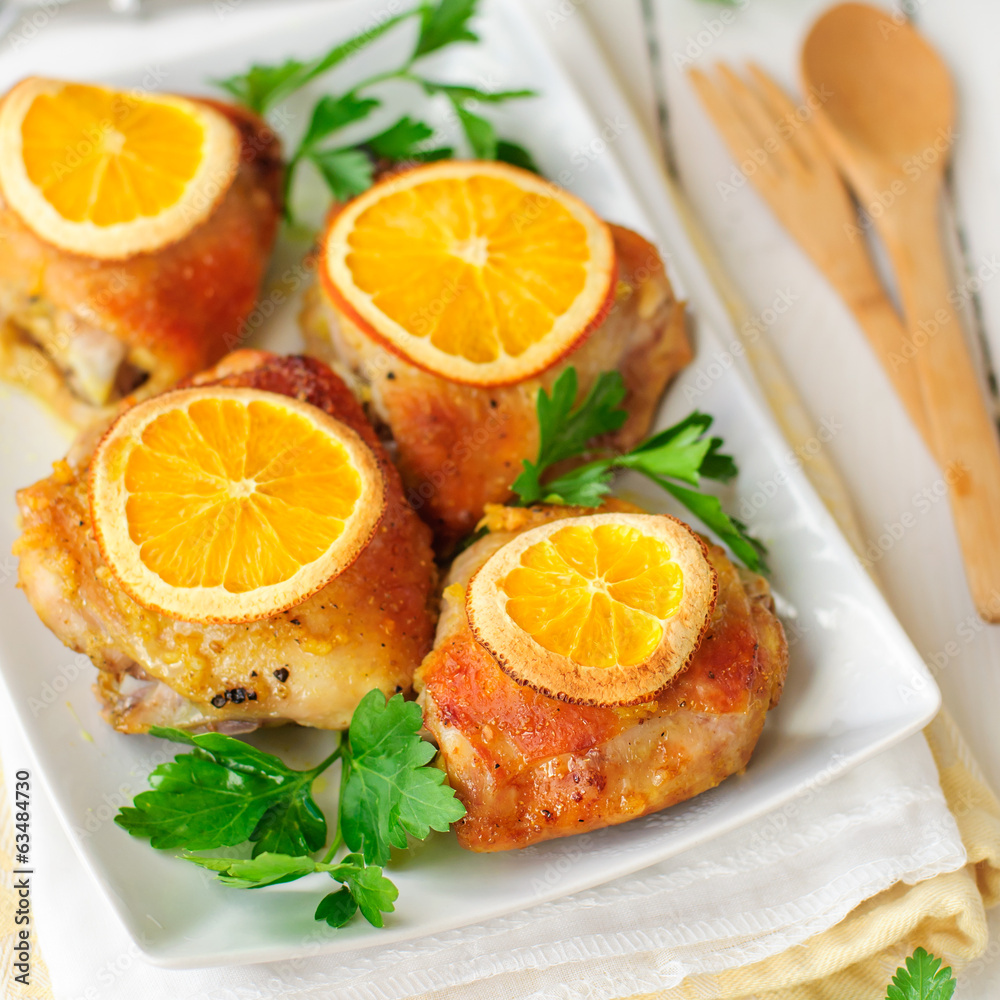 Roast Chicken with Oranges