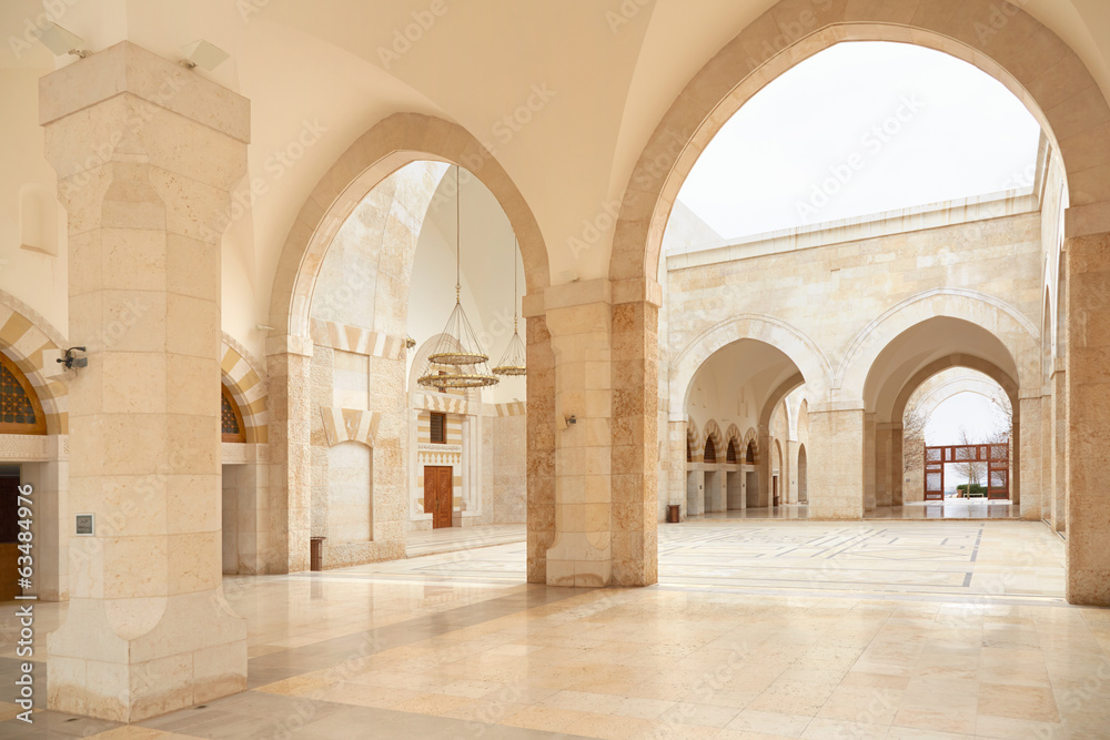 Mosque arcade in Amman, Jordan Mosque arcade in Amman, Jordan