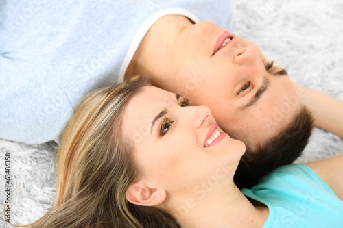Beautiful young couple, fac...