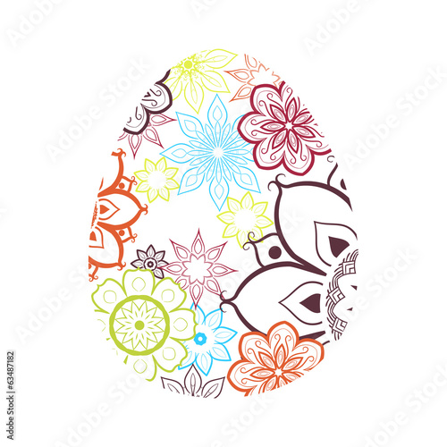 Easter Egg With Flower Pattern
