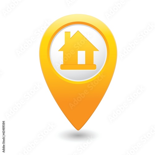 Map pointer with home icon